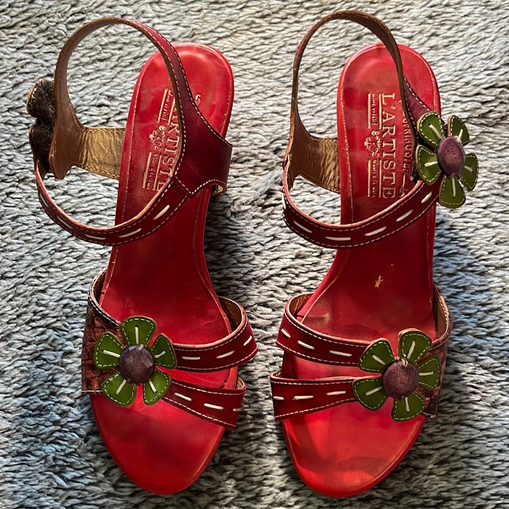 Spring Step Heels - 37 - worn twice - closet clean out